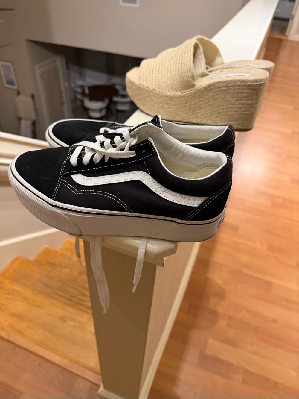 Vans Black and White Old Skool Low-Top Sneakers - Picture 3 of 6